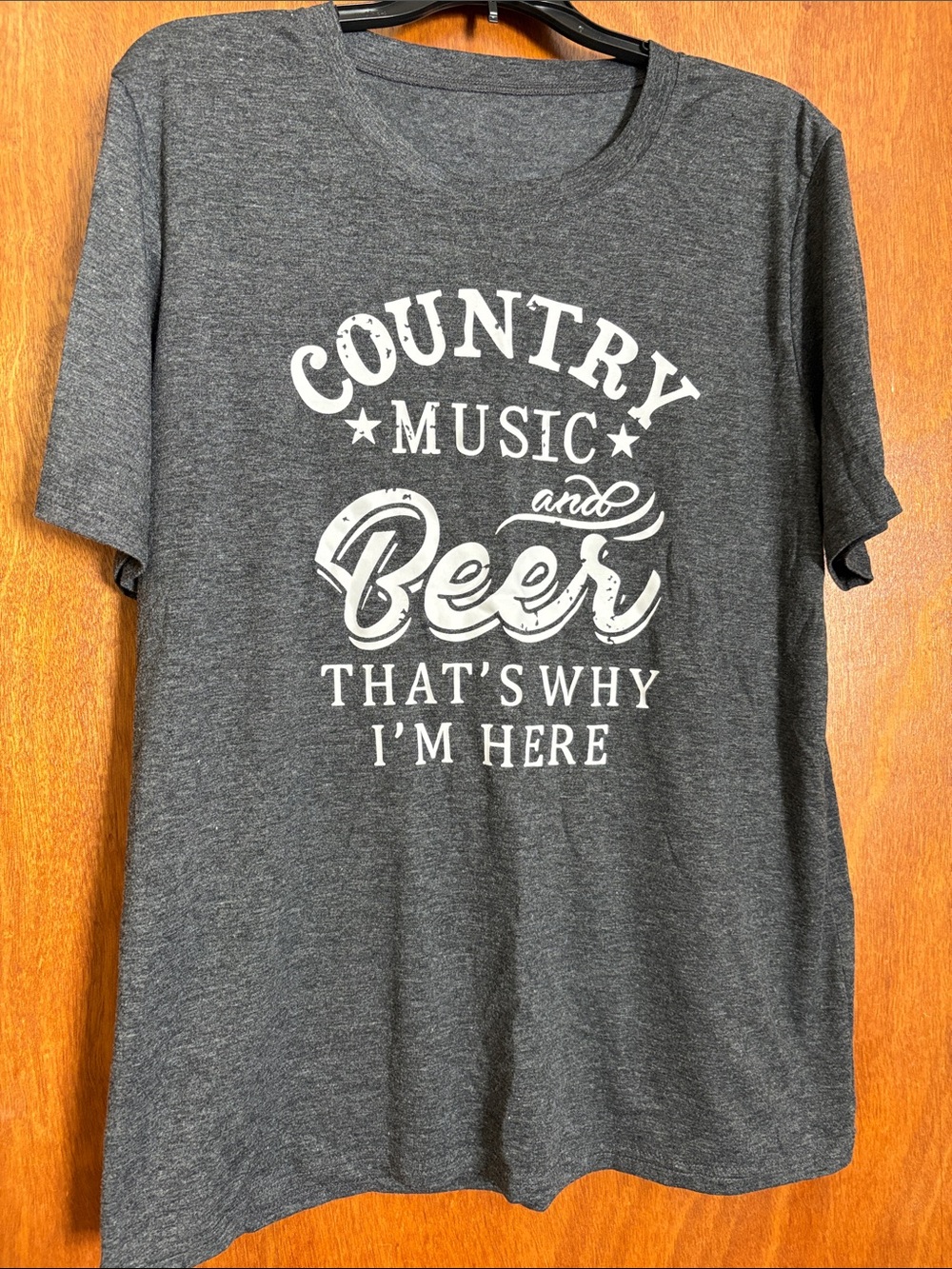 Country Music and Beer Graphic Tee -Gray T-Shirt XL